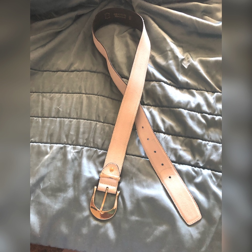 White Leather Belt